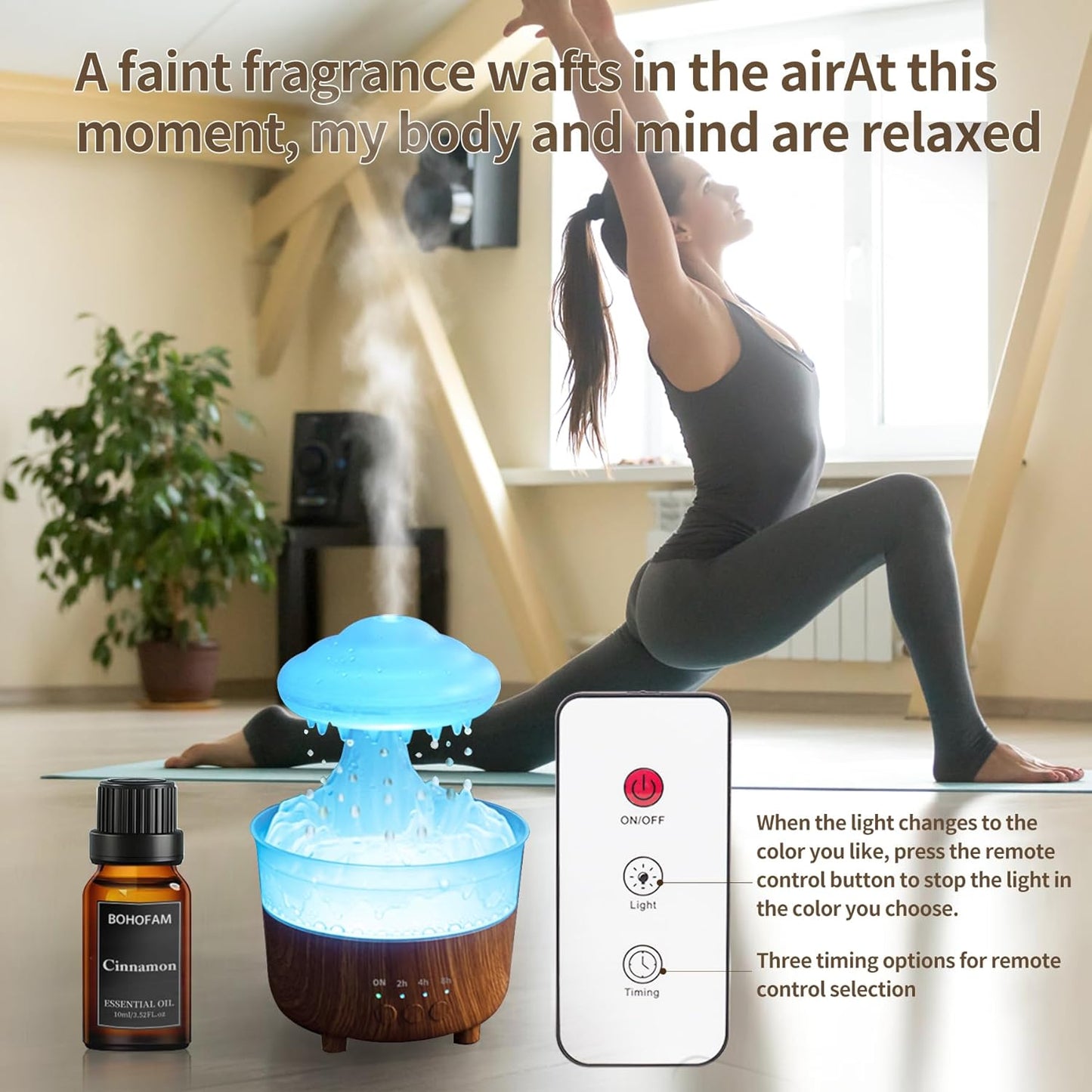 Aroma Diffusers for Home,Air Cloud Humidifier Water Drip, Essential Oil Diffuser, Spray Mist and Drip at the Same Time,For Largeroom,Bedroom,Colorful Light,Gifts