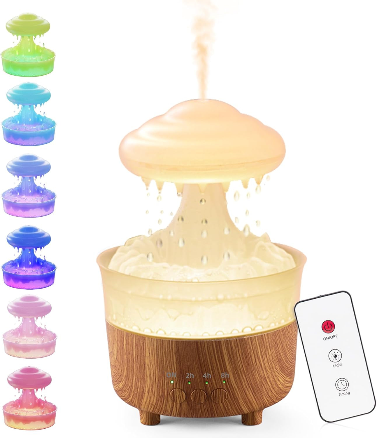 Aroma Diffusers for Home,Air Cloud Humidifier Water Drip, Essential Oil Diffuser, Spray Mist and Drip at the Same Time,For Largeroom,Bedroom,Colorful Light,Gifts